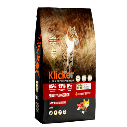 Klicker Lamb Sensitive Digestion Adult Cat Food – 1kg Pack