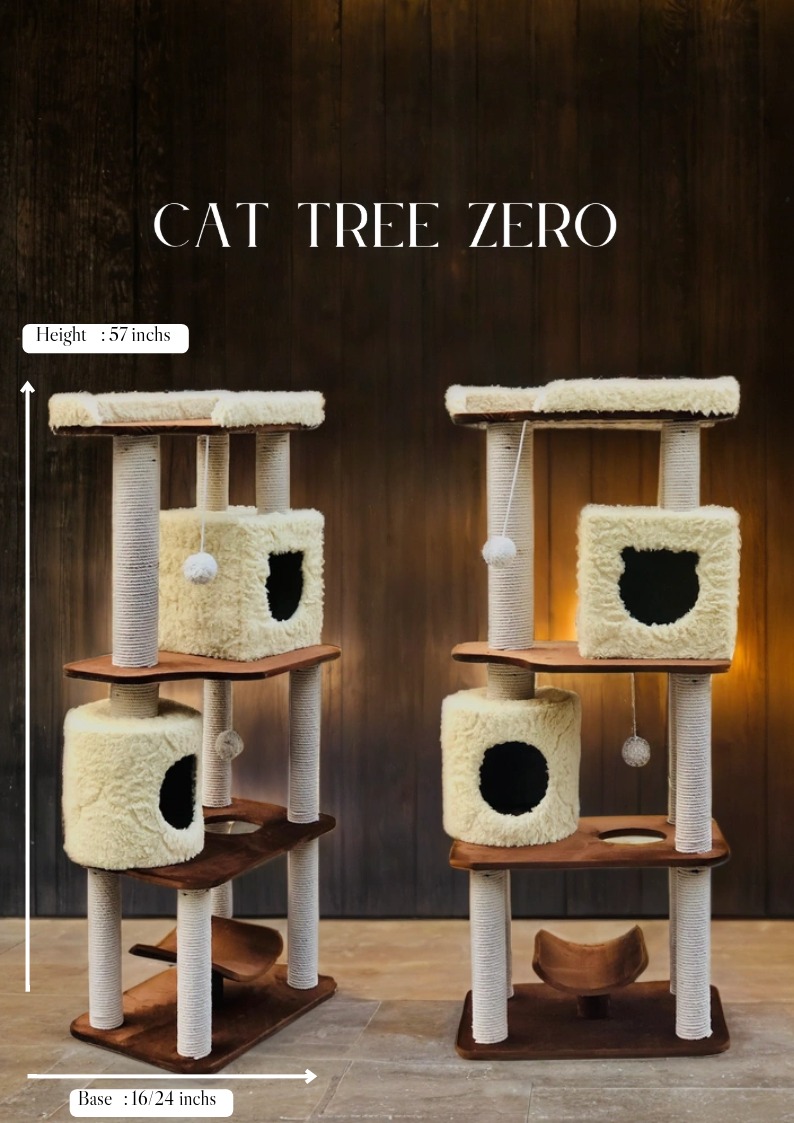 Scratchers Product catalog (2)-40 Cat Tree Zero 57 Inch Multi-Level Cat Tower with Condos