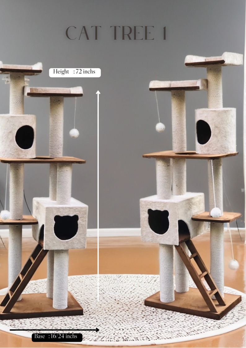 Scratchers Product catalog (2)-41 Cat Tree 1 – 72 Inch Multi-Level Cat Scratching Tower