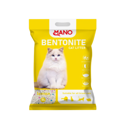 Mano Cat Litter Lemon — premium bentonite clumping cat litter in lemon scent