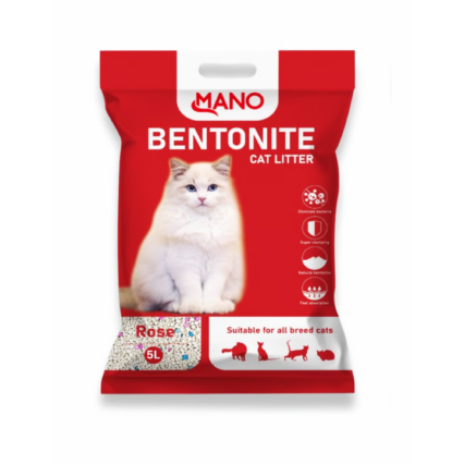 Mano Bentonite Cat Litter Rose 5L – Premium Clumping Cat Litter