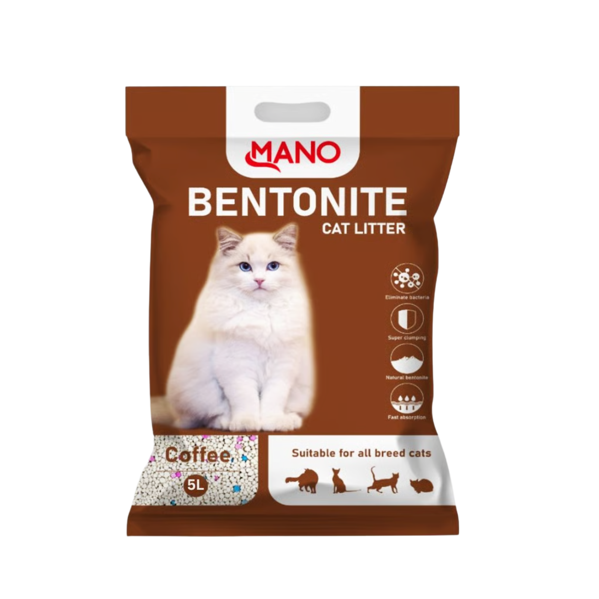mano-bentonite-imported-coffee-cat-litter-mini-pets-world Mano Cat Litter Coffee 5L — premium bentonite clumping cat litter with coffee scent