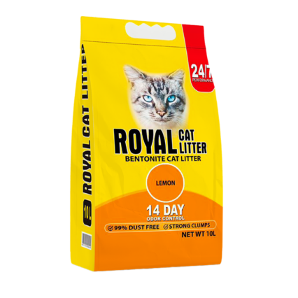 Royal Bentonite Imported Lemon Cat Litter 25L – Premium Clumping Odor Control