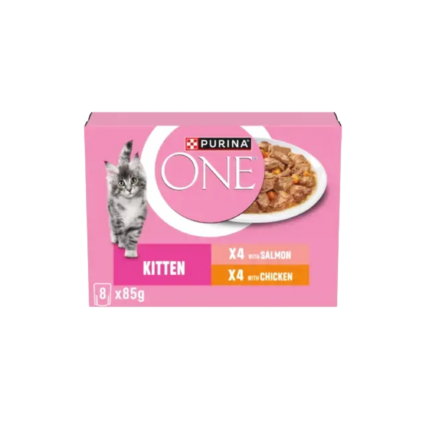 “PURINA ONE Kitten Salmon and Chicken Wet Cat Food Packet”