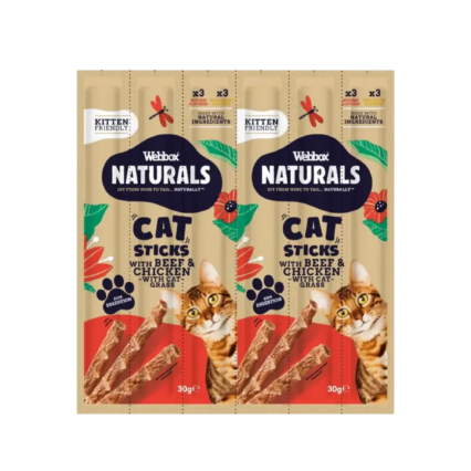 Webbox Naturals Cat Sticks with Beef – High meat grain-free cat treats