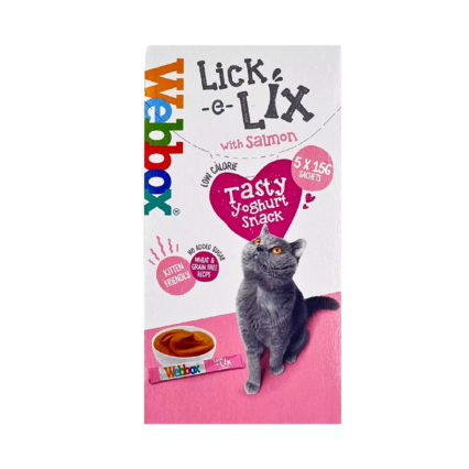 Webbox Lick-e-Lix Salmon Cat Treats 75g – Creamy Salmon Lickable Treat for Cats